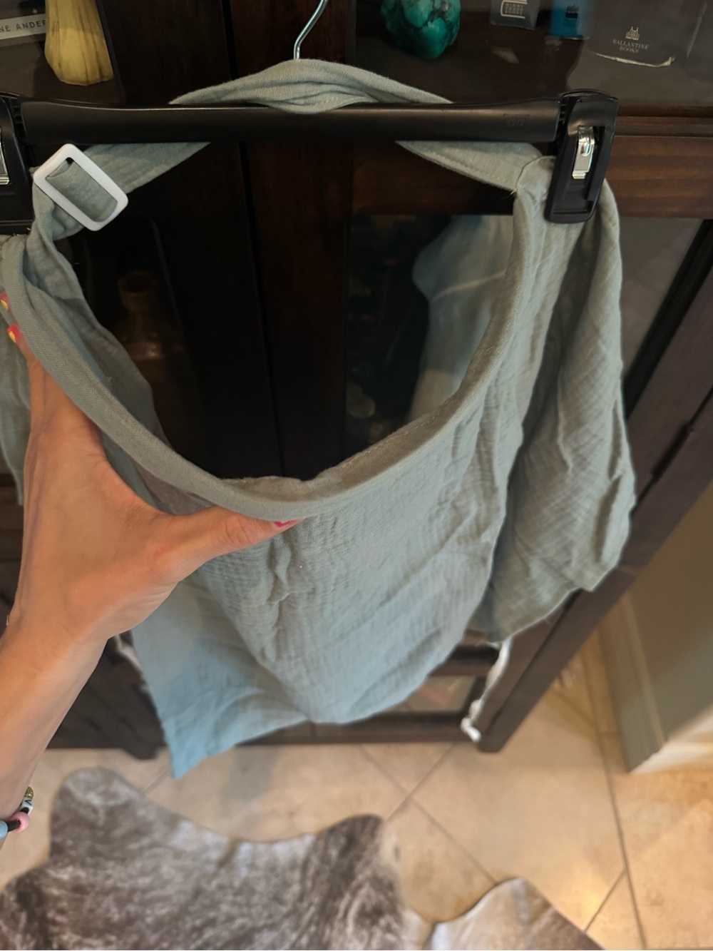New Light Sage Nursing Cover - Soft Textured Muslin - Picture 5 of 10